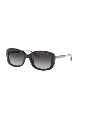 Coach Hc8278 50028g Female Rectangle Lifestyle Sunglasses Black