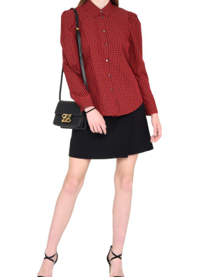 Redvalentino Puff Shoulder Plaid Shirt