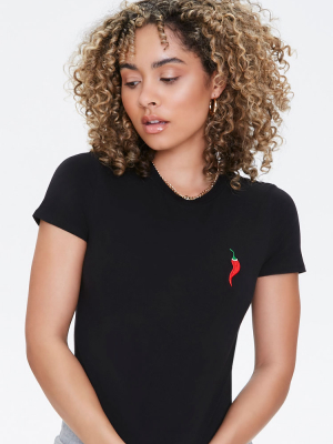 Chili Pepper Embroidered Tee