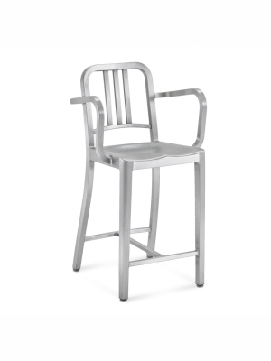 1006 Navy Counter Stool With Arms