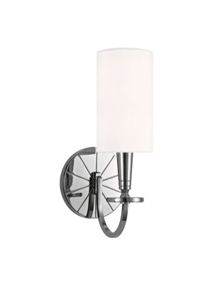 Mason 1 Light Wall Sconce Polished Nickel