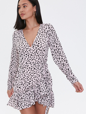 Cheetah Wrap Mini Dress