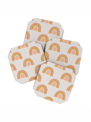 Hello Twiggs Pastel Rainbow Coaster Set - Deny Designs