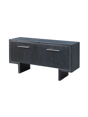 Twilight Eclectic 4 Door Media Credenza Gray - Treasure Trove Accents