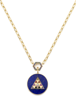 Foundation Necklace With Stone Inlay Medallion