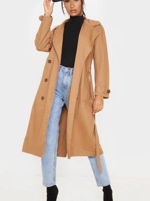 Dark Stone Denim Trench Coat