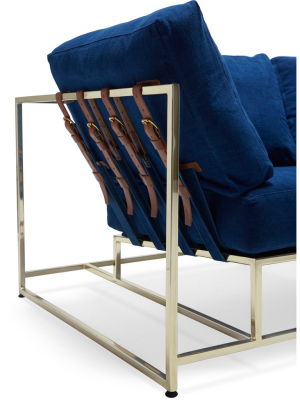 Simon Miller Sofa - Indigo Canvas & Brass