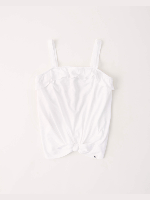 Tie-front Ruffle Tank