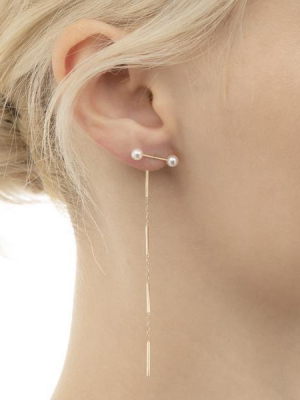 Toggle Chain Earring - Akoya Pearl