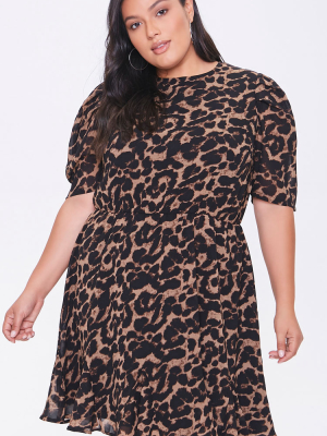 Plus Size Leopard Print Dress