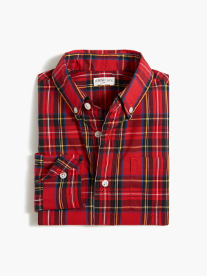 Boys' Long-sleeve Flex Casual Shirt In Red Plaid