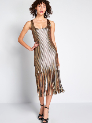 Fringe Binge Sequin Midi Dress