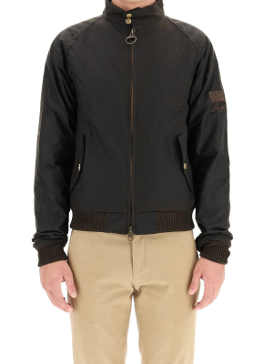 Barbour X Steve Mcqueen Logo Embroidered Zip-up Jacket