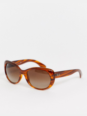 Ray-ban 0rb4325 Oversized Round Sunglasses In Tort