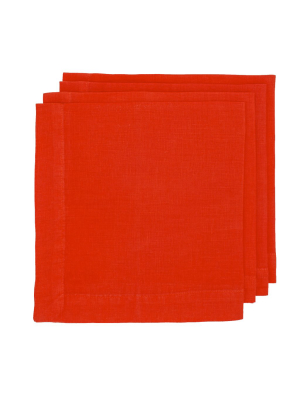 Hg International Orange Hand-dyed Linen Napkin, 22"