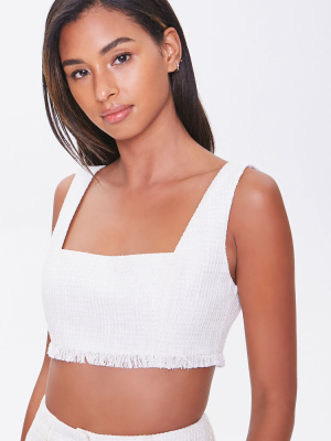 Fringe Tweed Crop Top