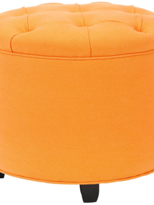 Odell Tufted Ottoman Tangerine - Safavieh