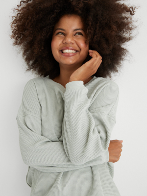 Aerie Waffle Fleece Oversized Sweatshirt