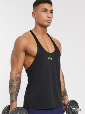 Asos 4505 Icon Training Stringer Tank With Quick Dry In Black