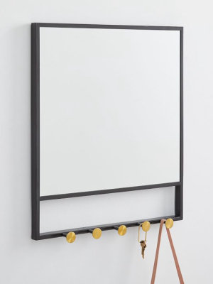 Floating Lines Entryway Mirror + Hooks