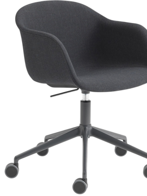 Fiber Armchair - Swivel Base With Castors & Gas Lift