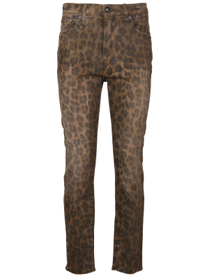 R13 Leopard Print Skinny Jeans