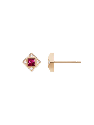 Sabina Earrings | White Diamonds & Rubies