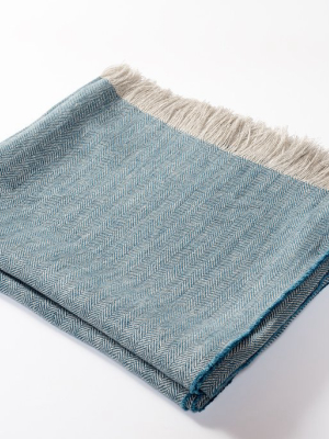 Linen Throw Turquoise