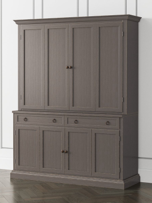 Cameo Grigio 2-piece Entertainment Center With Wood Doors