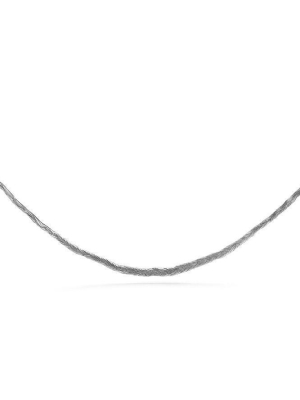 Braid Necklace - Single Thin Silver Braid