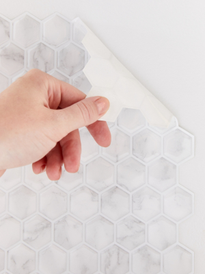 Hexagon Tile Adhesive Backsplash Decal Set