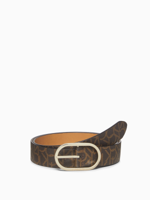 Monogram Logo Oval Buckle Belt