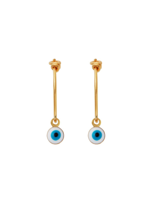 Eye Charm Hoops Slv-yp Small