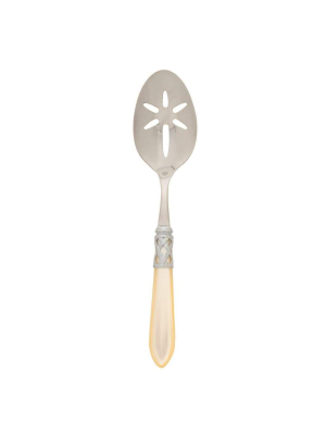 Vietri Aladdin Ivory Antique Slotted Spoon