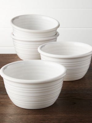 Farmhouse White Cereal Bowls, Set Of 4