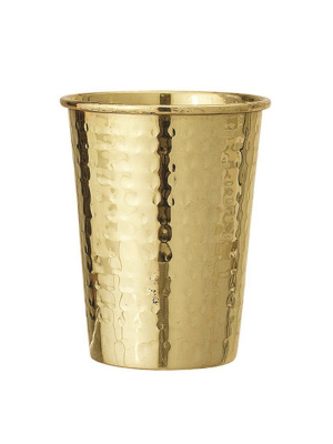 Hammered Stainless Steel And Brass Cup
