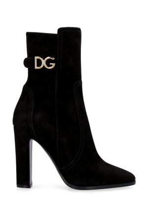 Dolce & Gabbana Dg Logo Plaque Ankle Boots