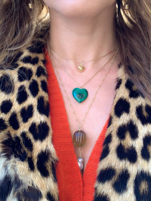 Malachite Heart Pendant Necklace