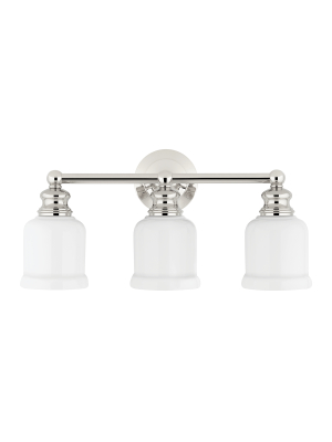 Hudson Valley Lighting Riverton 3-bulb Vanity Lamp - Polished Nickel & Opal Glossy