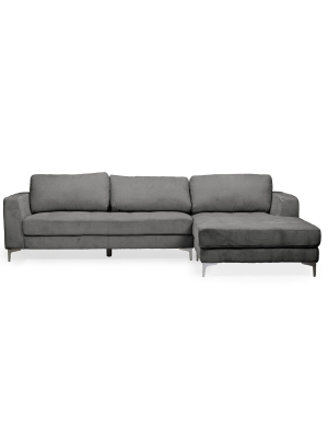 Agnew Contemporary Microfiber Right Facing Sectional Sofa Gray - Baxton Studio