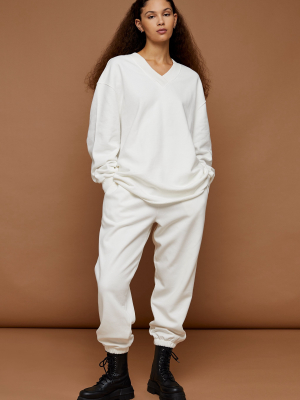 Undertone Ecru Plain Sweatpants