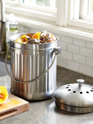 Stainless-steel Compost Pail, 1-gal.