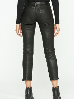 Nico Mid-rise Straight Leather Pant