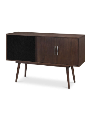 Victrola Woodland Classic Mid Century Modern Credenza With Built In Bluetooth Connectivity, 80 Watt Speakers, And Remote Control, Espresso