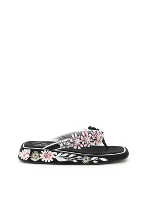 Roger Vivier Slide Blossom Thong Sandals