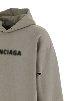 Balenciaga Blurry Logo Print Hoodie