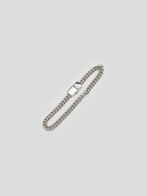 Rounded Curb Bracelet Thin In Silver