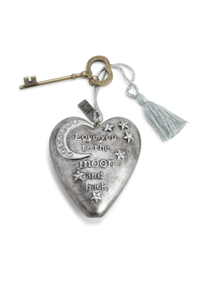 Demdaco To The Moon Art Heart 4" - Silver