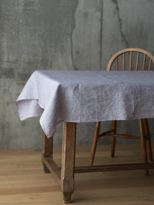 Tablecloth: Grey White Thin Stripe