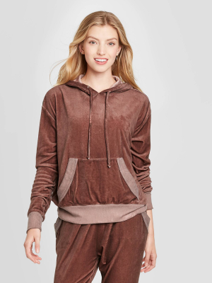 Women's Velour Oil Wash Hooded Sweatshirt - Knox Rose™